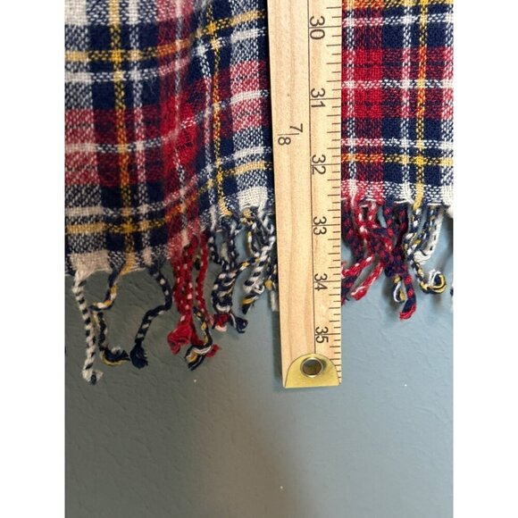 VTG Gruppo Americano Studio Women's 10 Wool Blend Plaid Fringe Long Wrap Skirt - Picture 5 of 13